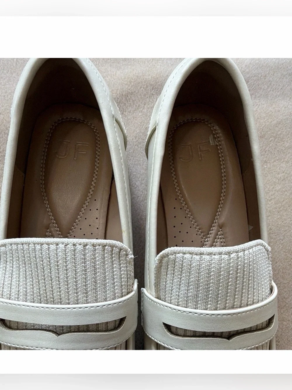 JF men’s beige Slip-on Loafer Classic faux leather 8.5 new without box